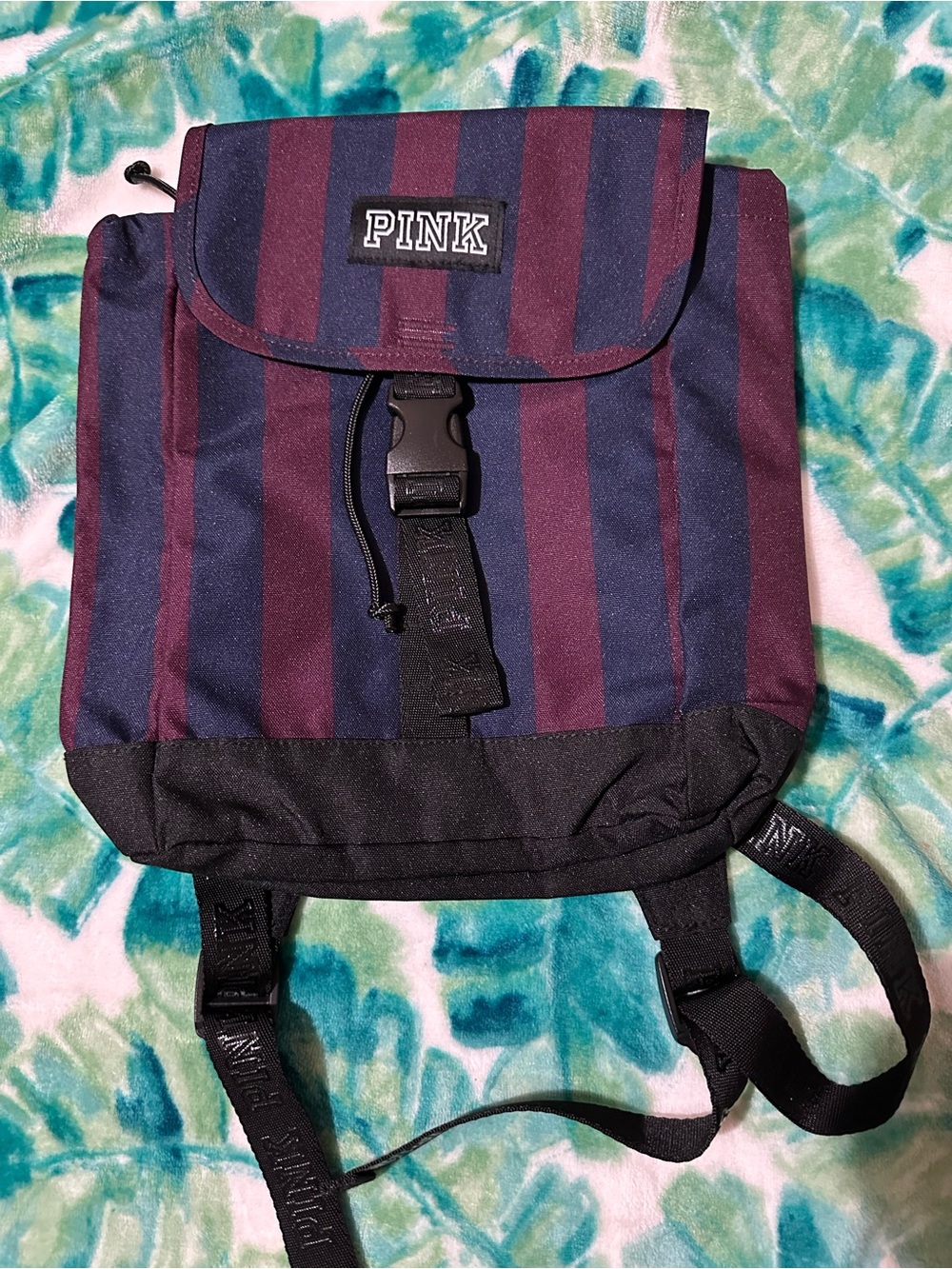 Victoriaโs Secret Pink Mini Striped Backpack,New